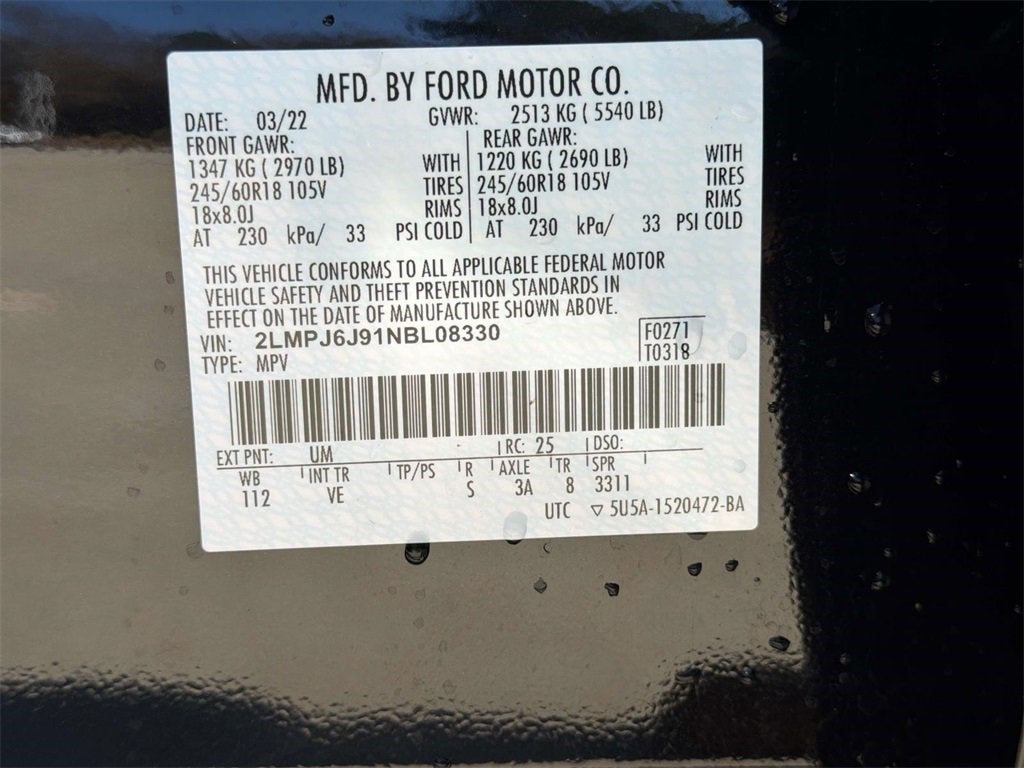 2022 Lincoln Nautilus Standard