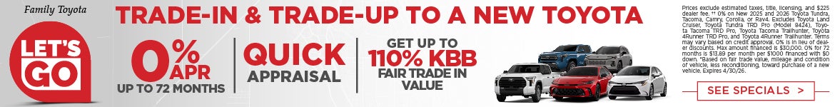 TRADE IN OUT NEW TOYOTO